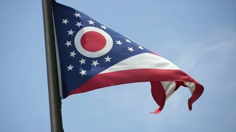 Ohio State Flag Waving Stock Footage 131064857