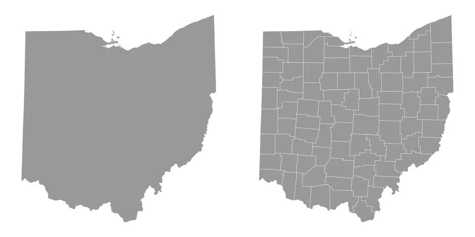 Ohio state gray maps. Vector illustration. Stock Illustration