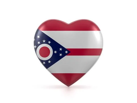 Ohio state heart flag Stock Illustration
