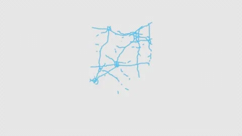 Ohio State Line Map Self Drawing Animated Overlay, Alpha 4K 스톡 동영상 340292762