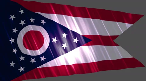 Ohio State Loopable Flag Video stock 63389298