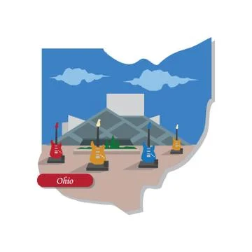 Ohio state map Illustrazione stock