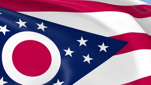 Ohio State Waving Flag Background Loop Stock Footage 317846920