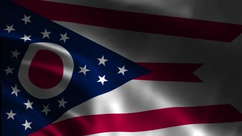 Ohio State Waving Flag. Flag of Ohio Waving Animation. Stock Footage 263839250