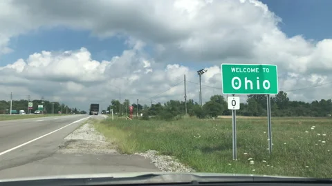 Ohio State Welcome sign Video stock 233940209