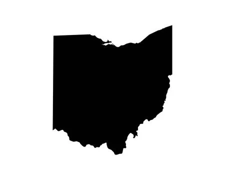 Ohio US Map. OH USA State Map. Ohioan Buckeye State Border Boundary Outline Map Stock Illustration