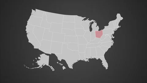 Ohio Map Stock Video Footage - Ohio Usa Map Red Outline Footage 275159839 Iconl