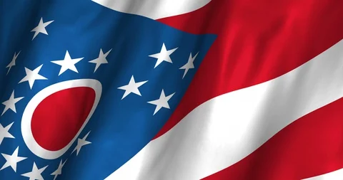Ohio Waving Flag 4K Video stock 127875780