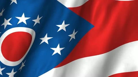 Ohio Waving Flag Stock Footage 12354091