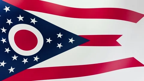 Ohio Waving flag Stock Footage 303031849