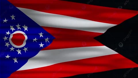 Ohio waving flag Stock Footage 312485350