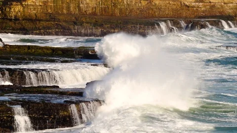 OhloneBluff-Waves Stock Footage