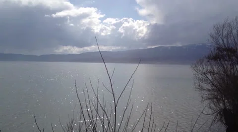 Ohrid Lake Horizont Video stock 23116519