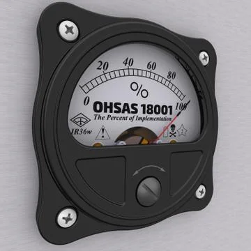 OHSAS 18001. The percent of implementation. Indicator 스톡 일러스트