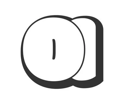 OI logo, bubble comic lettering, rounded in graffiti style black and white .. Stock Illustration