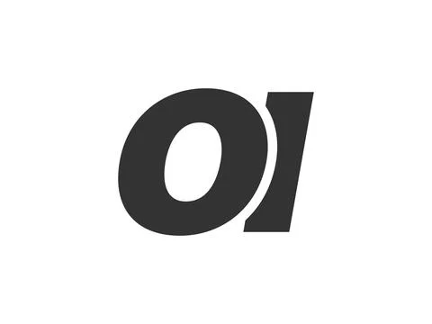 OI Techno Editable Font Logo For Corporate Branding. Bold, Futuristic Desig.. Stock Illustration