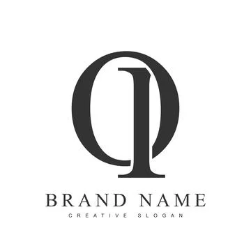 OI trendy logotype template. Initial letter o and i classic font style. Cre.. Illustrazione stock