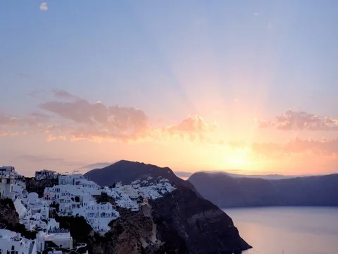 Oia morning Stockbeeldmateriaal 72853010