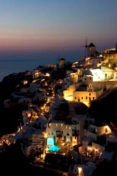 Oia at night Stock Photos
