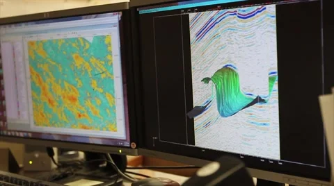 Oil 3D Seismic Computer Display Stock-Footage 40723252