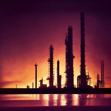 Oil and gas central processing platform. Illustrazione stock
