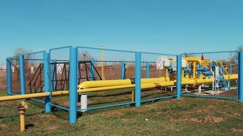 Oil and gas industry. Industrial enterprise. A station for purification and Stock Footage