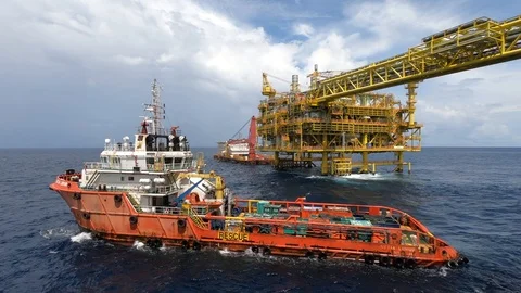 Oil and gas platform complex. Stock Footage 99140073