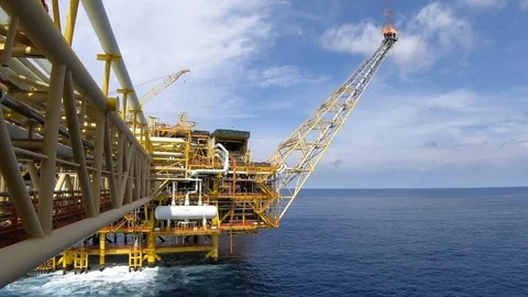 Oil and gas platform complex. Stock Footage 99140645