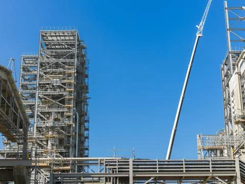 Oil and gas processing tank and pipes ____ Stock Photos