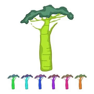 Oil baobab tree vector cartoon graphic Stock Illustration