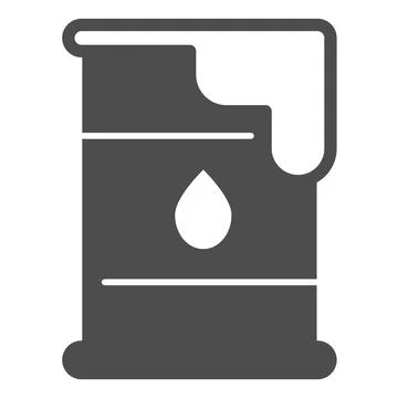 Oil barrel, cask and drop of oil, petrol solid icon, oil industry concept, fuel イラスト素材