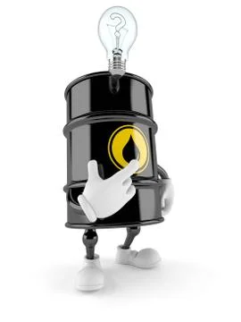 Oil barrel character thinking 库存插图