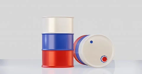 Oil barrel in countries flag Video stock 180904922