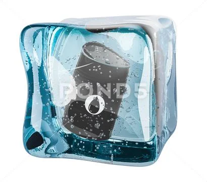 Frozen ice cubes, Stock image