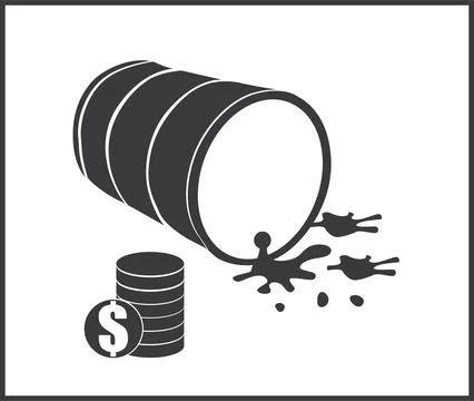 Oil Barrel Icon Vector Design Template. Editable Stroke Stock Illustration