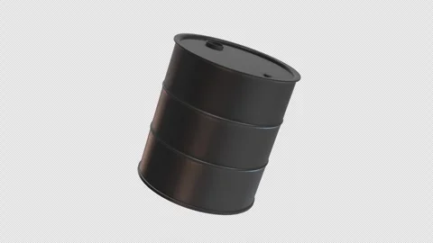 Oil Barrel Rotating on a Transparent Background. Seamless Loop. Barrel 3D. 4K Stock-Footage 295873435