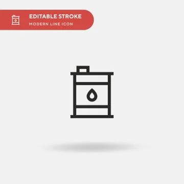 Oil Barrel Simple vector icon. Illustration symbol design template for web mo Stock Illustration