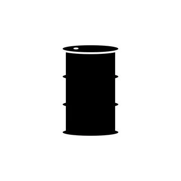 Oil Barrel Solid Flat Vector Icon Isolated on White Background Stock Illustration