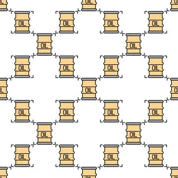 Oil Barrel vector simple colored seamless pattern Stockillustratie