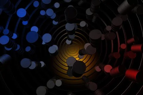Oil barrels fall down, concept of collapse of oil prices on the world market. 3d Stock Illustration