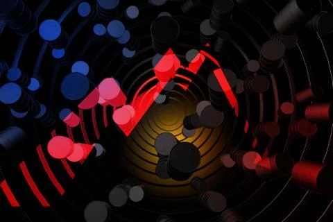 Oil barrels fall down, concept of collapse of oil prices on the world market. 3d Stock Illustration