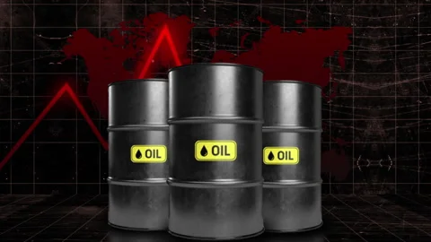 Oil Barrels Fall to the Ground Stock Footage 283902048