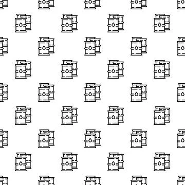 Oil barrels industry seamless pattern background Stock Illustration