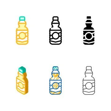 Oil bottle color icon vector flat stylized Stock Illustration