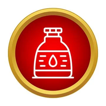 Oil bottle with drop icon on red background 스톡 일러스트