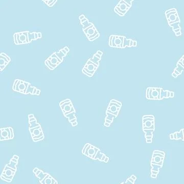 Oil bottle line vector seamless pattern flat イラスト素材