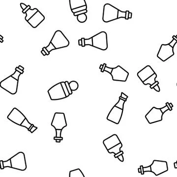 Oil Bottle Package Vector Seamless Pattern Illustrazione stock