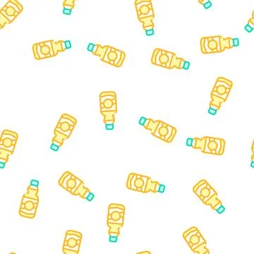 Oil bottle vector seamless pattern flat イラスト素材