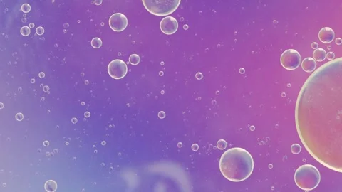 Oil bubble moving on water concept minimal background Stock Footage