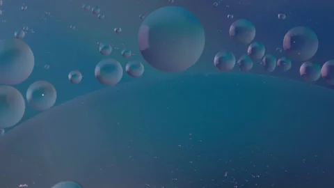 Oil bubble moving on water concept minimal background Stock Footage 254929260